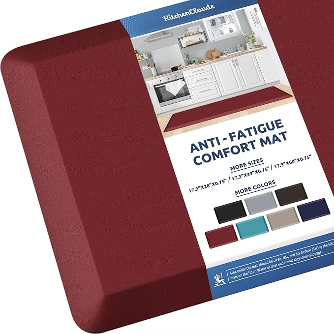 KitchenClouds Kitchen Mat Cushioned Anti Fatigue Kitchen Rug 0.8inch Water by KitchenClouds