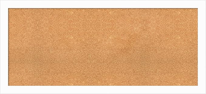 Amanti Art Natural Cork Board for Wall, 23x51 Vision Board with White Frame, Oversize Corkboard Office Decor for Home Organization, Casual Corkboard Pinboard to Display Items for Home Organization in-DeskLoop Office