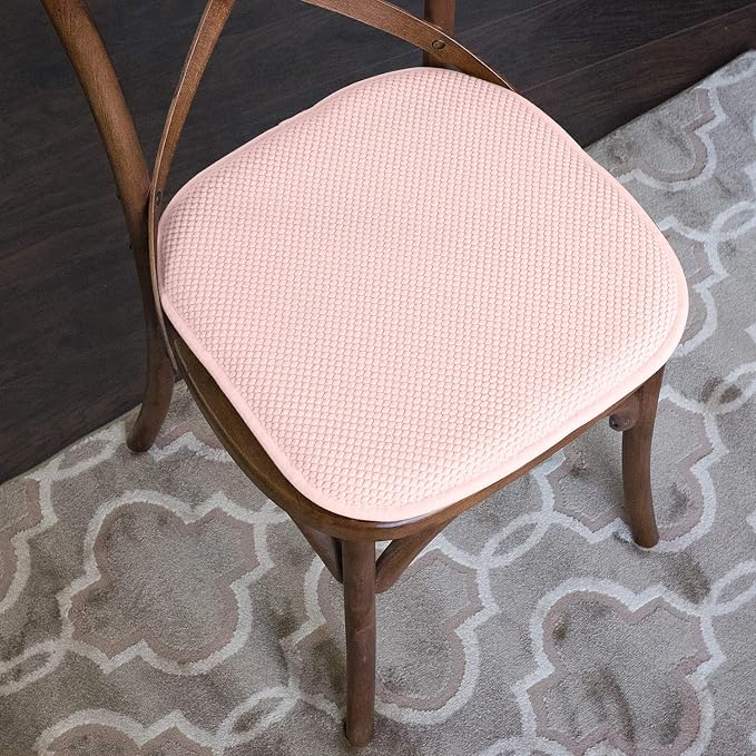 Sweet Home Collection Chair Cushion Memory Foam Pads Honeycomb Pattern Slip Non - Image 5