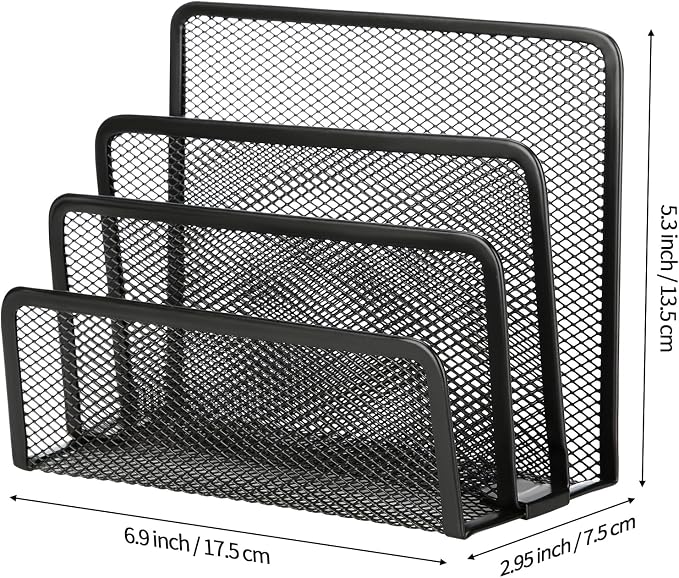 2 Pieces Desk Mail Organizer, Metal Mesh Small File Holders Letter Organizer - Image 8