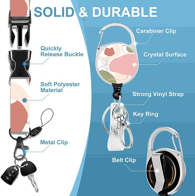 Badge Lanyard and ID Badge Holder, Retractable Badge Reels - Image 3
