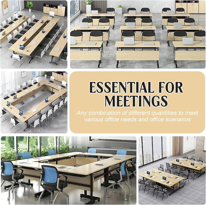 JEHUJD Conference Table, 55.1''Folding Conference Room Table - Image 6