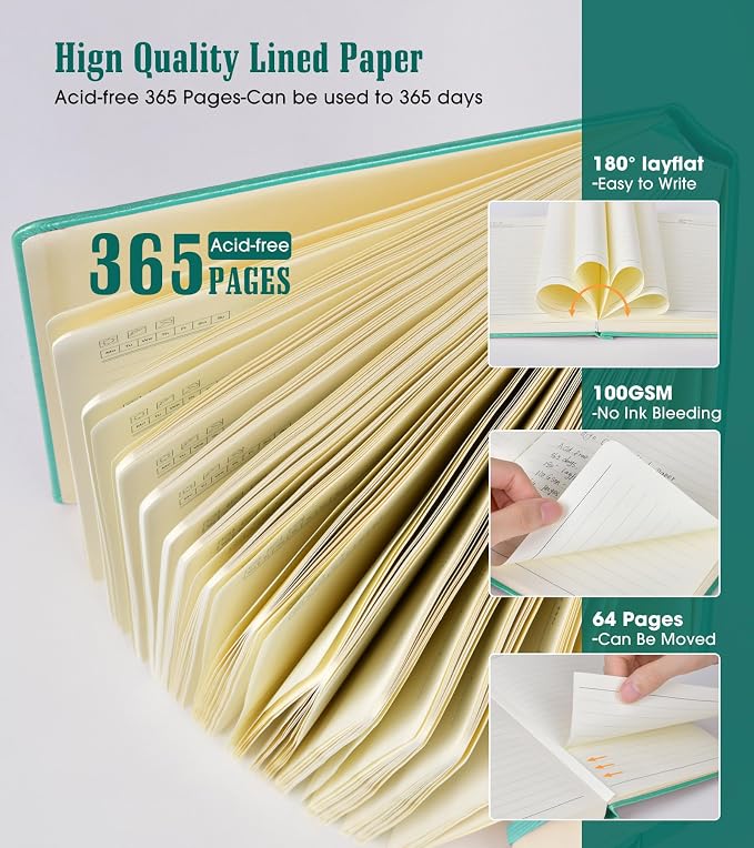 Lined Journal Notebook -365 Pages A5 Thick Journals - Image 3