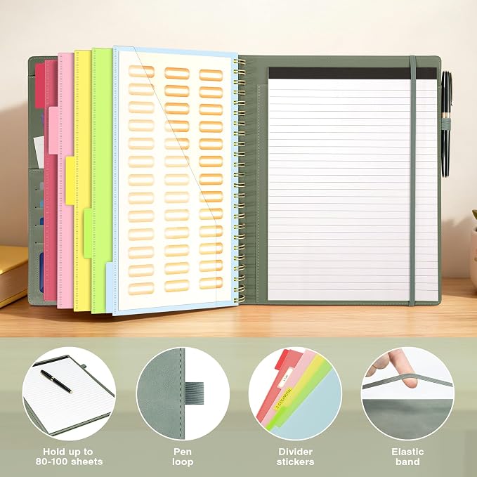 Clipboard with Storage for Men Women, Leather Padfolio Portfolio Organizer 5 - Image 6