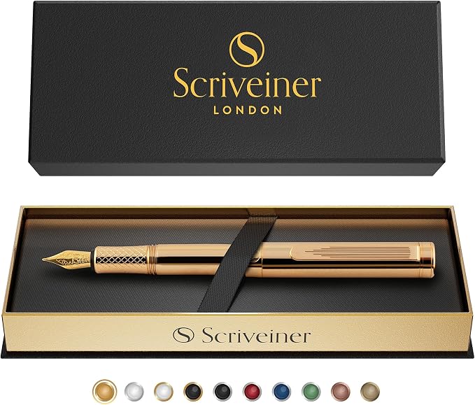 Scriveiner Gold Luxury Fountain Pen - Image 9