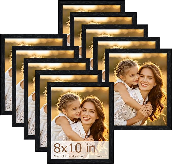 8x10 Picture Frame Set of 10, Horizontal or Vertical Wall Mounting by WelcometoFisnish