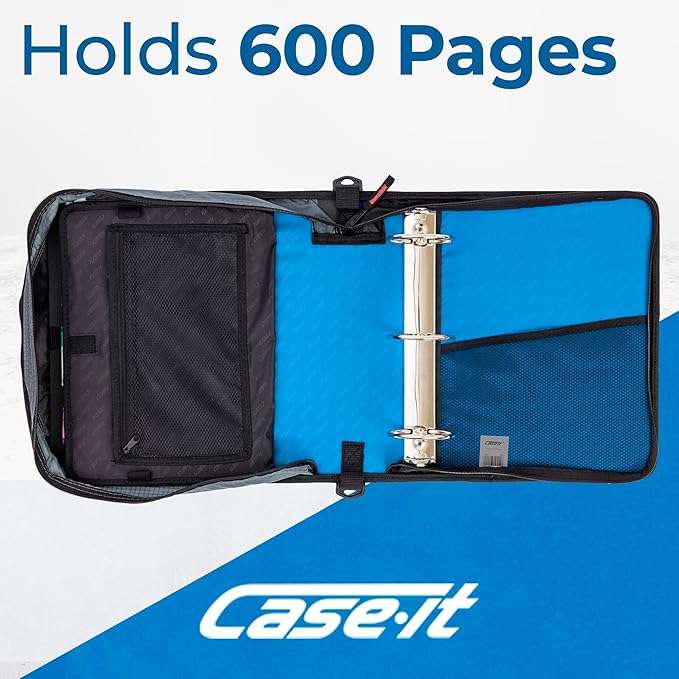 Case-it Mighty Zip Tab Zipper Binder, Expanding File Folder and Shoulder Strap - Image 3