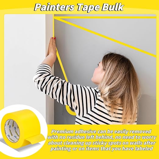 4 Rolls Yellow Painters Tape Bulk 4 inch x 60 Yards, Total 240 Yd, Painters - Image 4