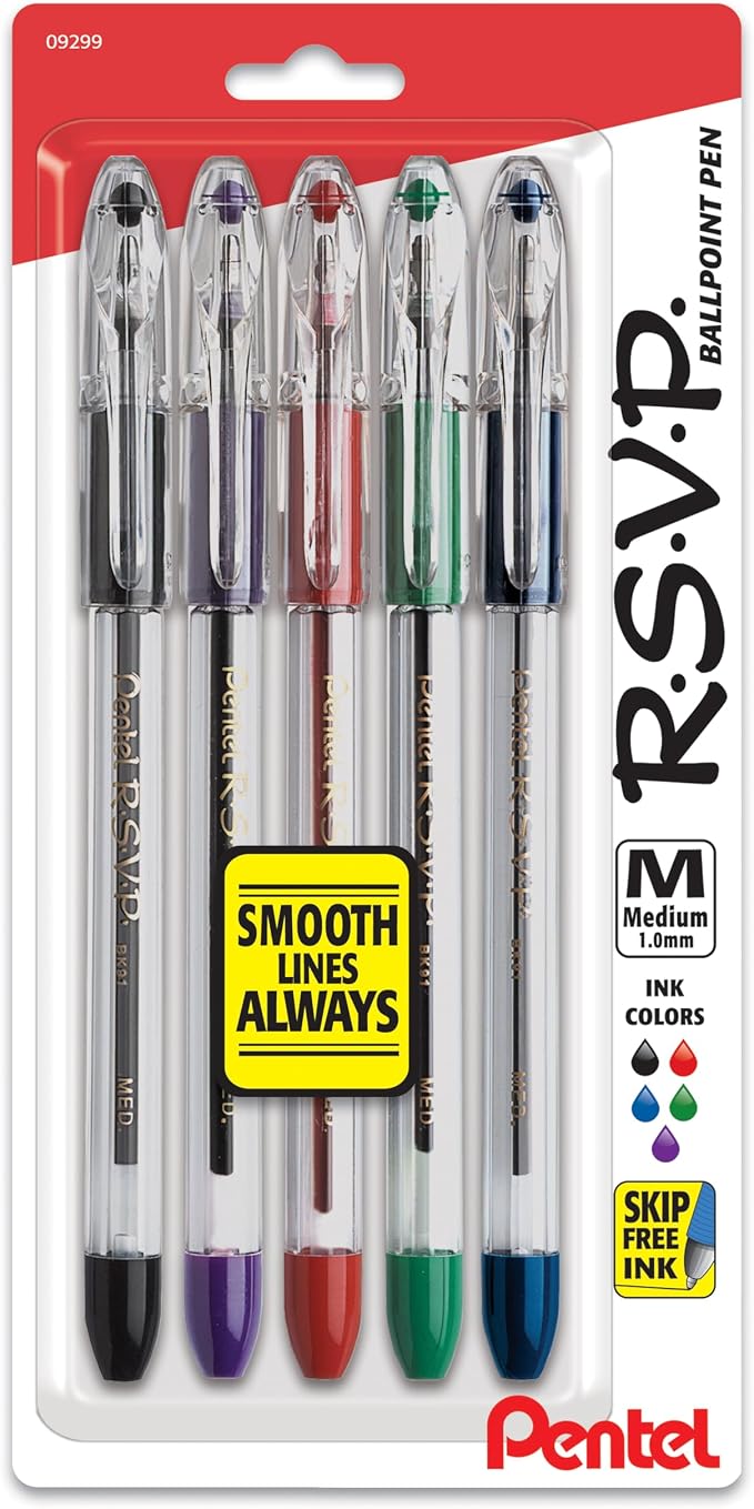 Pentel RSVP Ballpoint Pen, Medium Line by PentelofAmerica