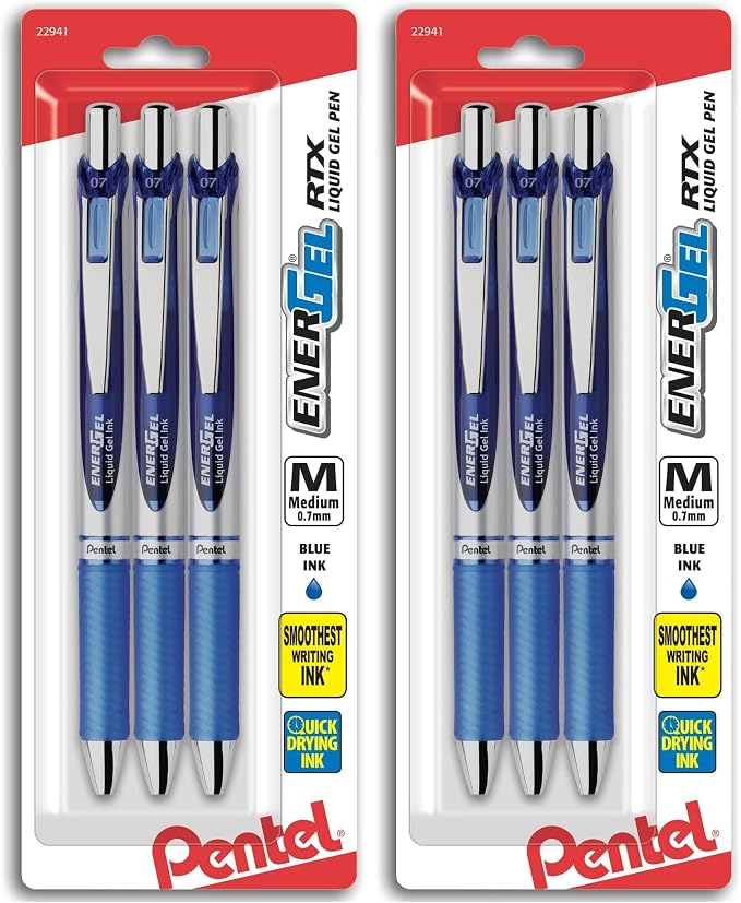 Pentel EnerGel Deluxe RTX Gel Ink Pens, 0.7 Millimeter Metal Tip by PentelofAmerica