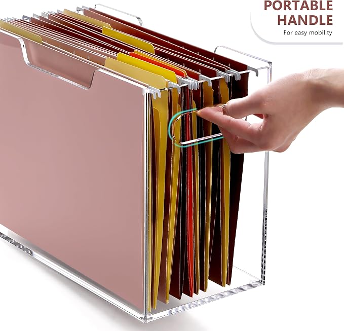Acrylic Hanging File Organizer, Letter Size Clear Magazine Rack Folders Holder - Image 4