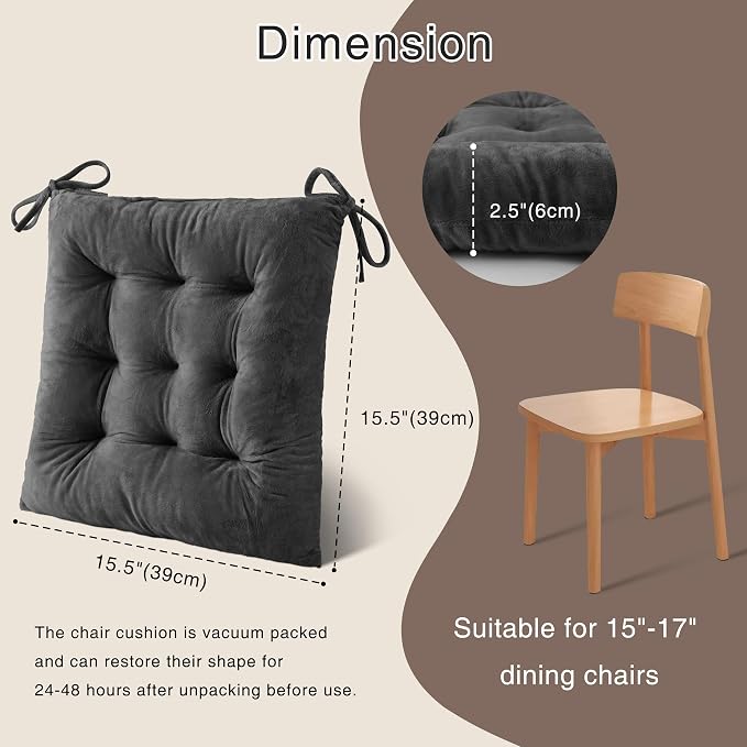OVOV 4 Pack Chair Cushions for Dining Chairs Soft Seat Cushions for Kitchen - Image 2