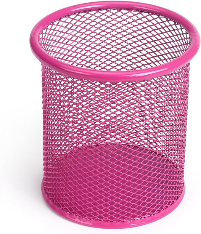 Tamaki Pen Holder Cup for Desk, Wire Mesh Pencil Cup Holder for Desk Office Pen Organizer (Pink)-DeskLoop Office