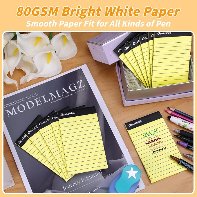 Oleitodh 3x5 Notepads – 48 Pack Yellow Memo Pads Small Writing Pads - Image 4