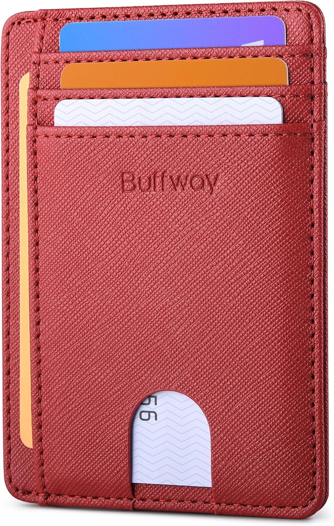 Buffway Slim Minimalist Front Pocket RFID Blocking Leather Wallets by Buffway