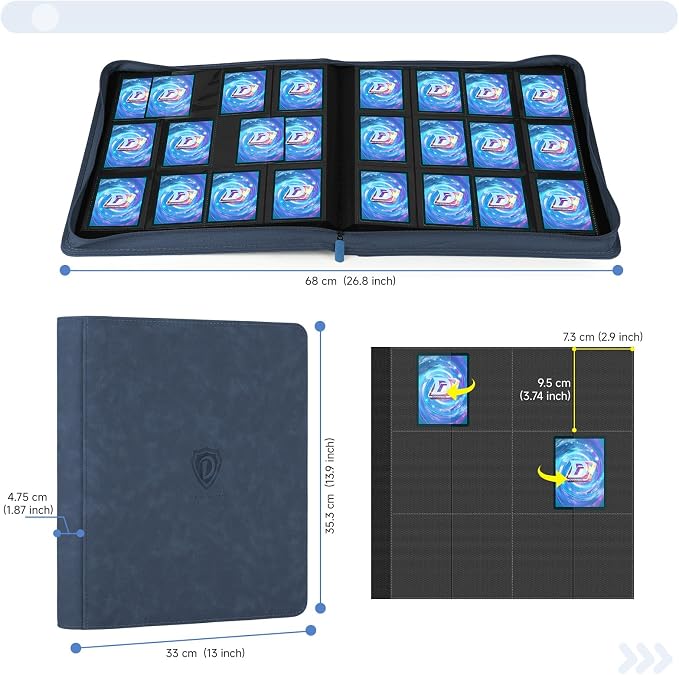 Trading Card Binder with Zip, 12 Pockets Card Binder, 720 Double Sided Pocket - Image 4