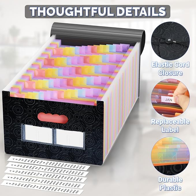 AFMAT Accordion File Organizer, 60 Pockets Expanding File Folder w/Labels - Image 5