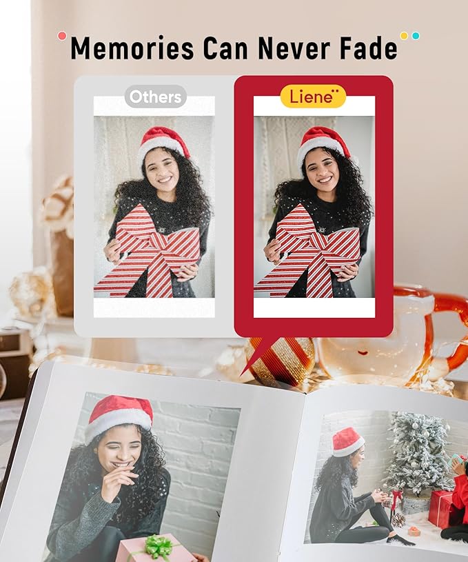 Liene M100 4x6'' Photo Printer Bundle (180 pcs +5 Ink Cartridges), Wi-Fi Picture Printer for iPhone, Android, Smartphone, Computer, Dye-Sublimation, Portable for Home Use-DeskLoop Office