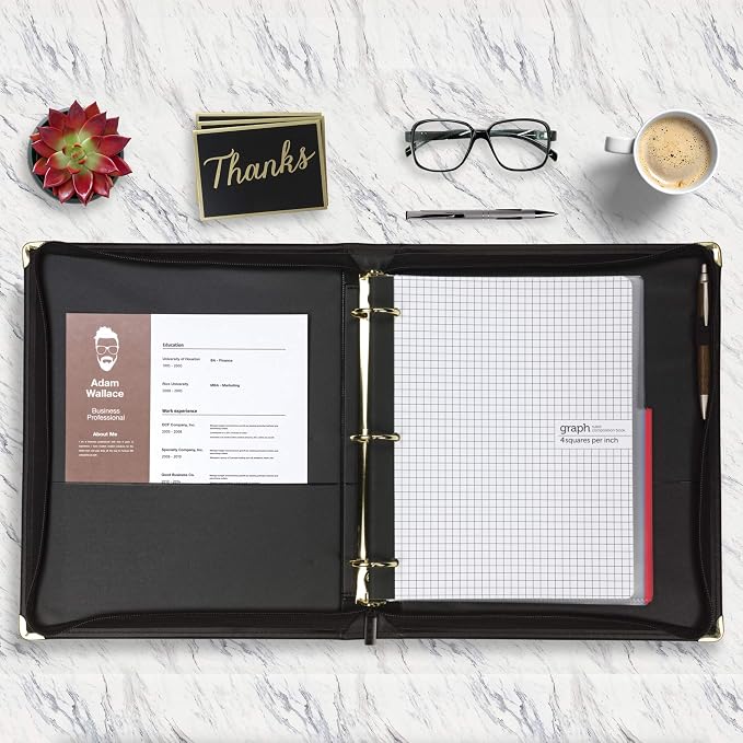Samsill Classic Collection Leather Binder, Executive Presentation Portfolio - Image 6