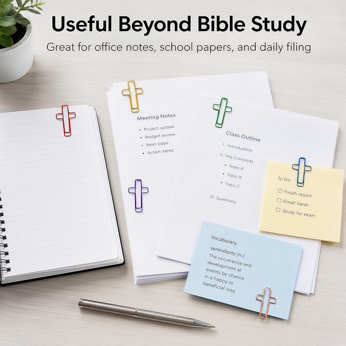 240 Pcs Cross Paper Clips, 1.34 x 0.8 Inch Multicolor Metal Bookmark Clips - Image 8