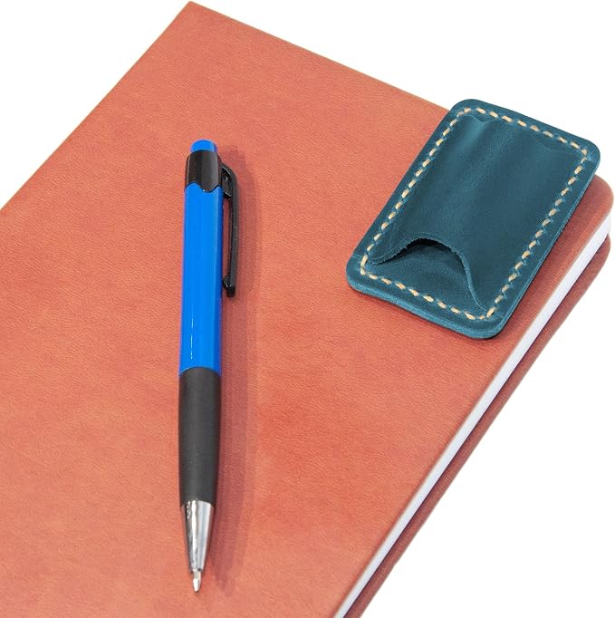 Handmade Leather Pen Holder Clip Notebook Pen Loop Stylish, Leather Pen - Image 3