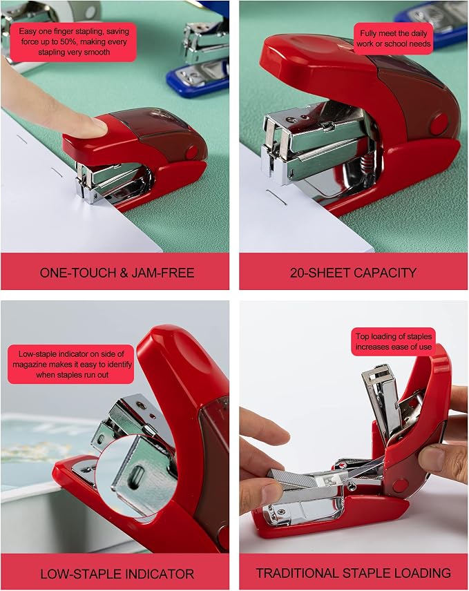 PAPERPAL Effortless Mini Stapler Set, 20 Sheet Capacity, 000 1/4-inch staples - Image 4