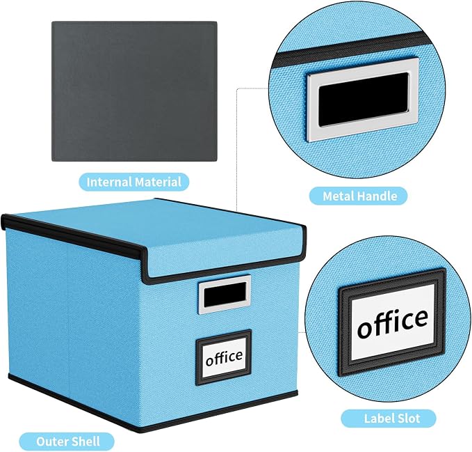 Decorative File Organizer Document Storage Boxes - Image 3