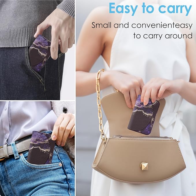 Business Card Holder，PU Leather Business Card Case Color Printing Pattern Card - Image 5