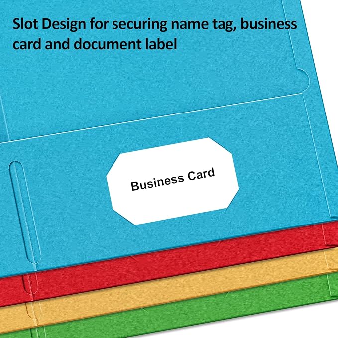 HABGP Two Pocket Folders, 4 Pack 2 Pocket Folders Fit Letter Size Paper - Image 3