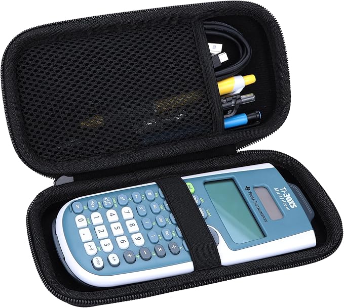 Hard Carry Case Compatible with Texas Instruments TI-30XIIS TI-30XS TI-30Xa TI-36X Pro Scientific Calculator (Black Case)-DeskLoop Office