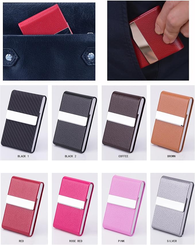 Business Card Holder with Ultra Slim Design, Business Card Case with Premium PU - Image 6
