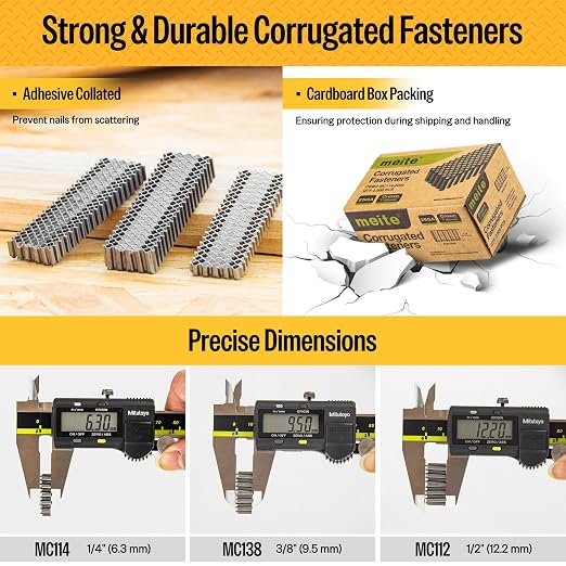 meite Corrugated Fasteners MC138 25 Gauge 1-Inch Crown 3/8-Inch Length Staples - Image 4