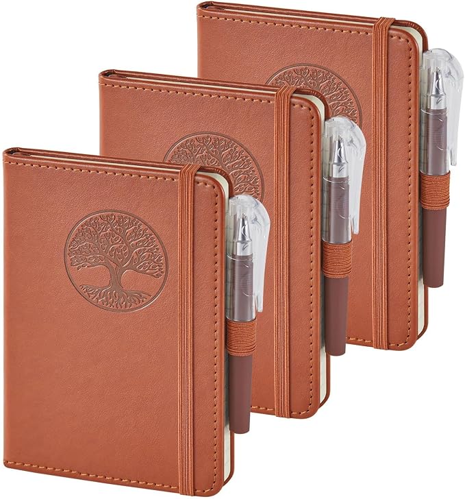 3 Pack Pocket Journal Notebooks, A6 Small Mini Notepad by NIRMIRO