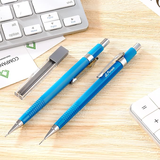 Outus 4 Pack Blue Metal Mechanical Pencils, 0.7 mm Leads - Image 5