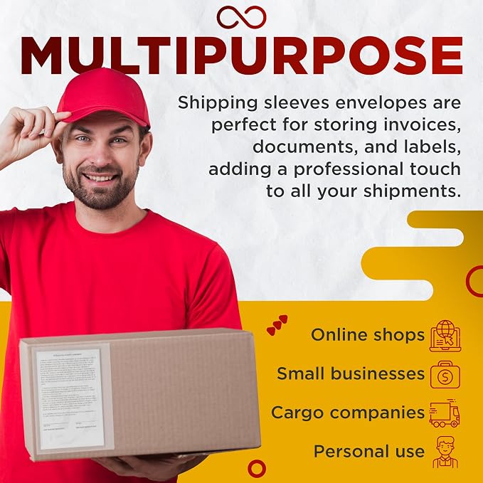 APQ Clear Top Loading Packing List Envelopes, 7 x 10 Inches. 100 Pack Packing - Image 5