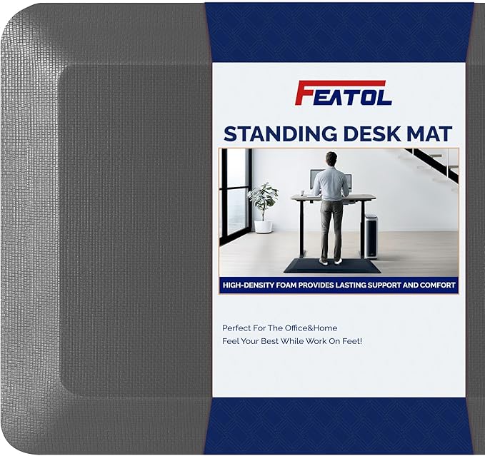 FEATOL Anti Fatigue Mat for Standing, 9/10 Extra Thick Ergonomic Standing Desk by FEATOL