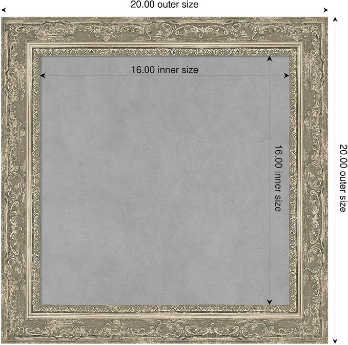 Amanti Art Silver Framed Magnetic Board 20x20 Small Vision Board - Image 2