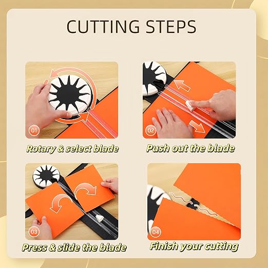 Paper Craft Edge Cutter, 12 in 1 Paper Cutter, Rolling Paper Cutter - Image 2