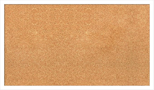 Amanti Art Natural Cork Board for Wall, 17x29 Vision Board with White Frame, Medium Corkboard Office Decor for Home Organization, Modern Corkboard Pinboard to Display Items for Home Organization in-DeskLoop Office