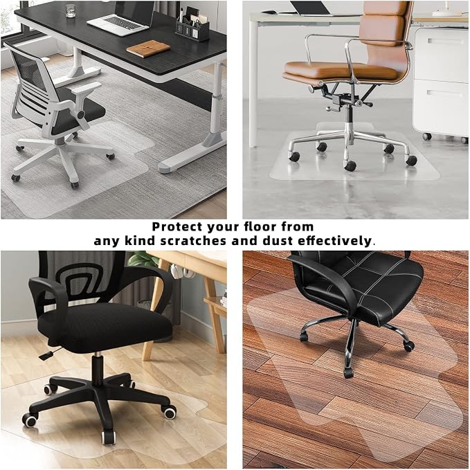 Office Chair Mat for Hardwood Floor, Heavy Duty Vinyl Floor Protector Mat for - Image 6