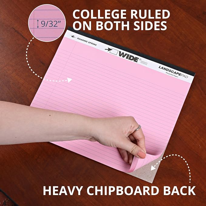 ROARING SPRING Wide Landscape Legal Pad, 3 Pads, College-Ruled - Image 5
