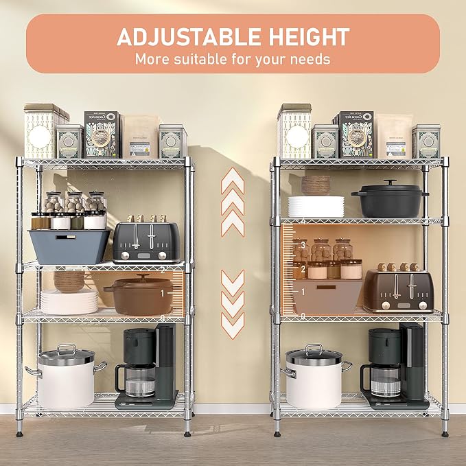 M MZG 5-Shelf Storage Shelves, Wire Shelving Heavy Duty Metal Storage Shelving - Image 5