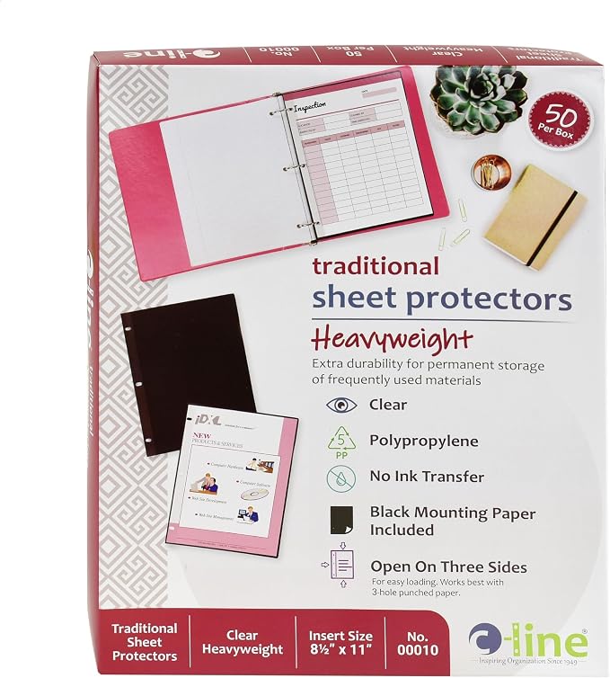 C-Line Traditional Polypropylene Sheet Protectors, Heavyweight, 11 X 8.5 by C-Line