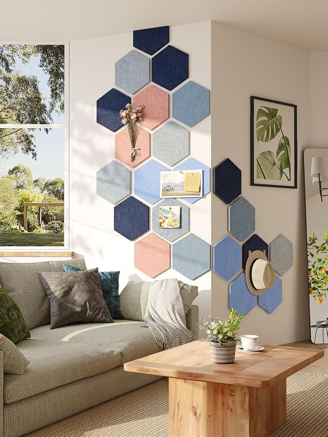8 Pack Hexagon Felt Bulletin Board Tiles - Image 6