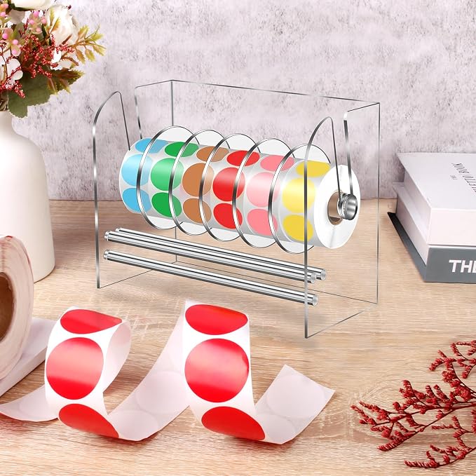 Label Dispenser, Sticker Roll Holder, Adjustable Sticker Dispenser, 6 Disks - Image 7