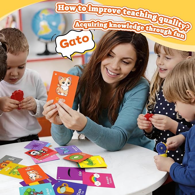 Toddler Spanish Learning Flash Cards, Sight Words, Learn Spanish - Image 7