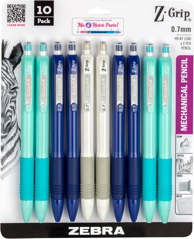 Zebra Pen, Z-Grip Mechanical Pencil, Smooth Writing, Latex-Free Grip, 0.7mm Lead by ZebraPen