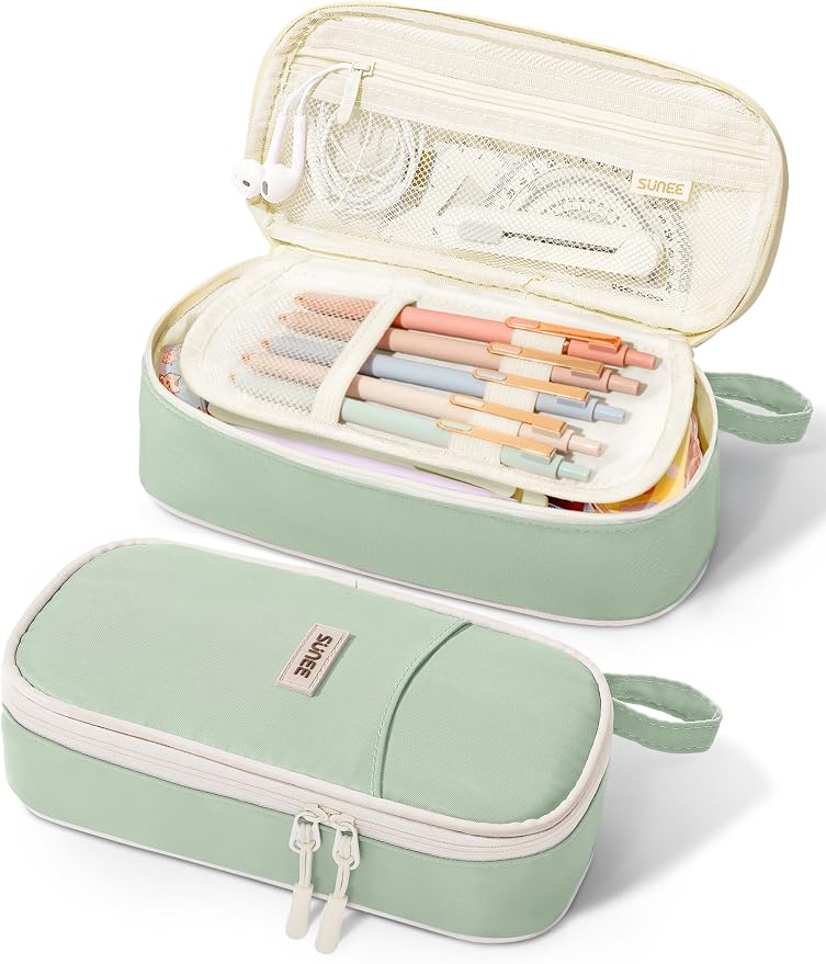 SUNEE Cute Pencil Case, Aesthetic Pen Pouch, Colored Large Pencil Bag by SUNEE