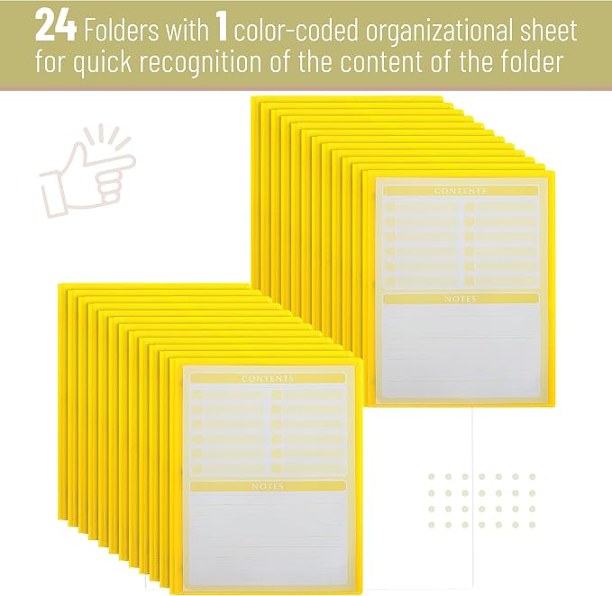 Mr. Pen- Plastic Folders with Pockets and Prongs, 24 Pack, Letter Size | Yellow - Image 6