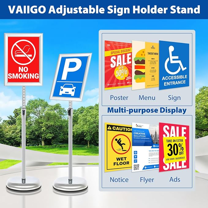VAIIGO 6Packs Floor Standing Sign Holder Stands - Image 2